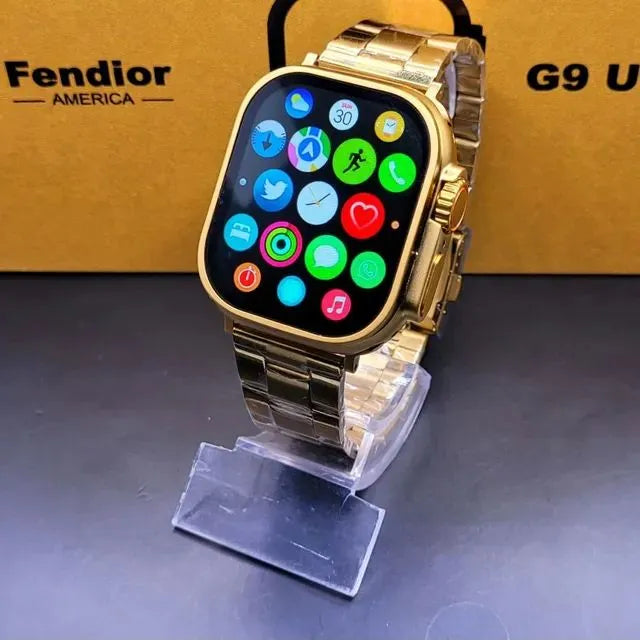 G9 Ultra Pro Smart Watch ( Golden Edition ) Smartwatch With 3 Straps