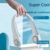 X5 Leafless Hanging Neck Fan With Adjustable Neck Band – Portable Rechargeable Neck Fan – Neck Fan For Summer (random Color)