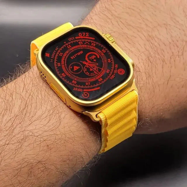 G9 Ultra Pro Smart Watch ( Golden Edition ) Smartwatch With 3 Straps
