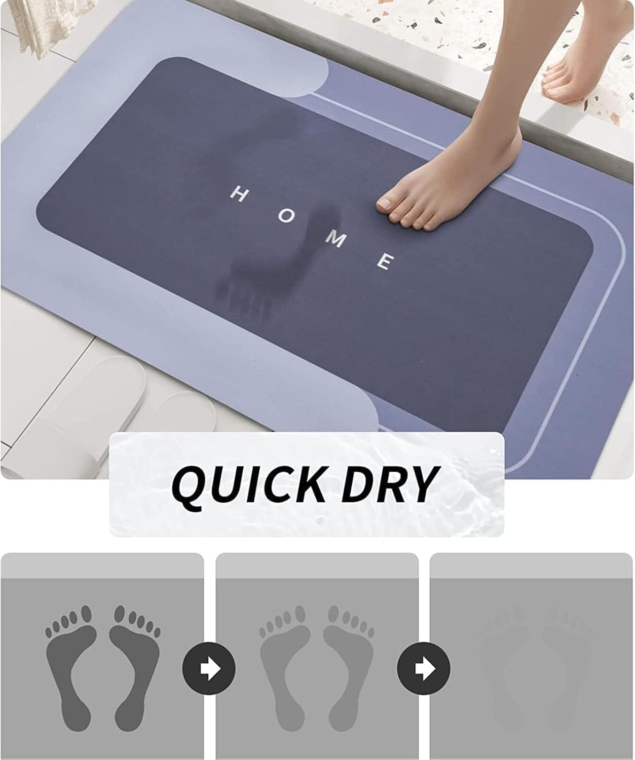Best Quality Quick-dry Non-slip Home Mat – Absorbent, Washable Square Floor Mat For Bathroom, Kitchen & Entryway – Random Color