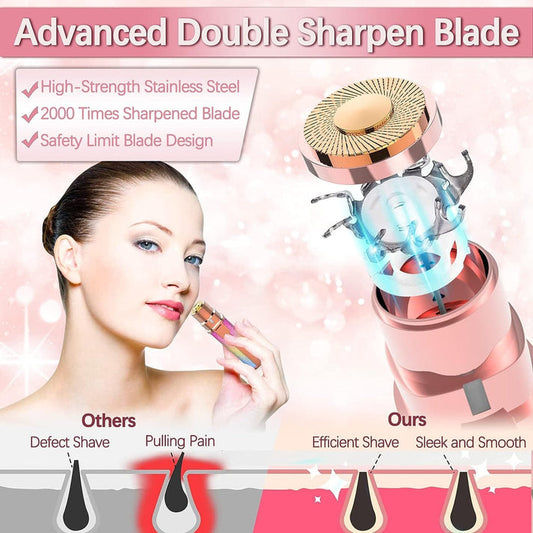 2 In 1 Electric Eyebrow Trimmer And Shaver, Flawless Hair Remover 2 In 1 Hair Remover Trimmer For Women, Flawless Facial Machine Razor, Painless Eyebrow Removal (rechargeable)