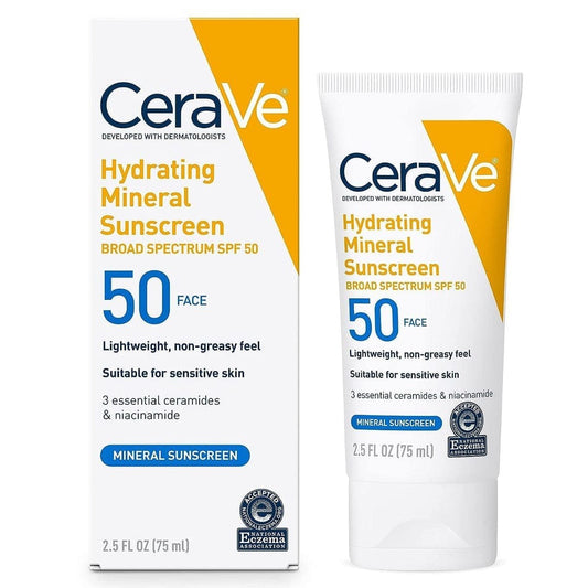 Cerave Hydrating Mineral Sunscreen Spf 100 Ml – Cerave Hydrating Sun Block | Best Skin Care Sunscreen – Original